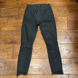 Mother The Stunner Zip Ankle Step Fray Jean